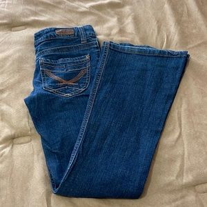 GLO Flare Jeans Junior size 0,dark wash mid rise.